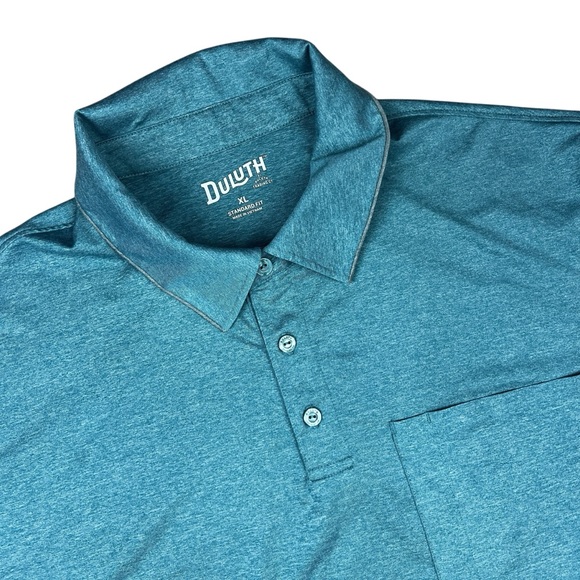 Duluth‎ Trading Polo Shirt Mens XL Green Performance Standard Fit Stretch Pocket - Picture 1 of 9
